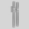 Modern Wall Sconce Lighting With Double Cylinder Design Brushed Metal Frame And Glass Shades