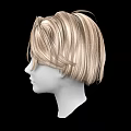 Game Movie Character White Head Model With Blond Short Stylish Hair Design