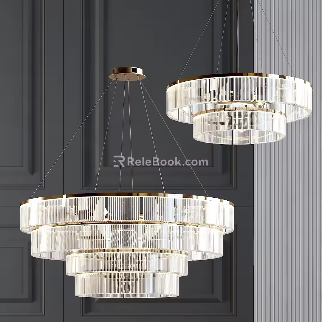 Decorative crystal lamp art chandelier 3d model