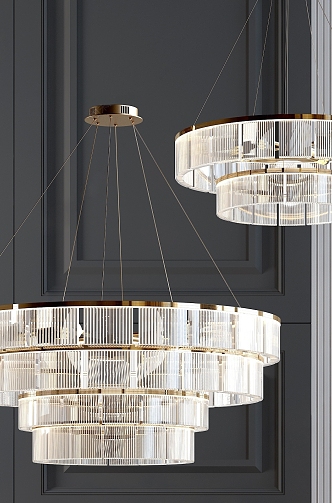 Decorative crystal lamp art chandelier 3d model