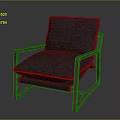 Modern Single Sofa With Gray Fabric Cushion And Wooden Frame Design