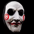 Unique White Mask With Red Spiral Patterns Horror Decorative Ornament Set