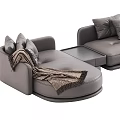 Modern Grey Sectional Sofa Interior Design With Cozy Cushions And Throw Blanket