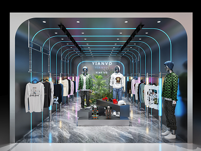 Modern Clothing Store Trendy Brand Menswear 3d model