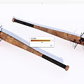 Vintage Wooden Baseball Bats With Nails As Durable Sports Training Equipment