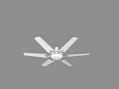 Modern White Air Conditioner Ceiling Fan With Multiple Blades Design 3d model