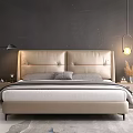Modern Background Double Bed Double Bed 3d model