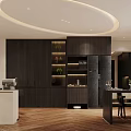 Modern Dining Living Room Design With Sofa Coffee Table Rug And Natural Light Wooden Shelves