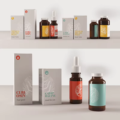 High Quality Medical Devices Packaging Featuring Dropper Bottles And Labeled Boxes For Healthcare Applications 3d model