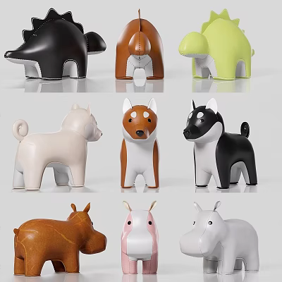 Playful Various Animal Shaped Kids Chairs in Multiple Colors for Children Room 3d model