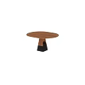 Round Wooden Dining Table With Modern Unique Base Design For Home Interior 3d model