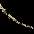 Slender Plant Branch With Blooming White Flowers And Delicate Green Leaves