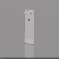 White Modern Swing Door With Simple Design And Green Logo On Sleek Surface