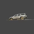Severely Damaged Car With Broken Front End Dented Body And Shattered Glass After Collision