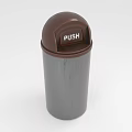 Gray Body Trash Can With Brown Push Button For Household Waste Management