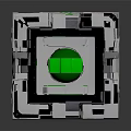White And Green Small Robot With Green Cross Symbol And Top Plant On Tracks