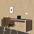 Modern desk and chair combination makeup table and chair combination 3d model