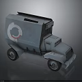 Blue Military Truck With Circular Logo And The Collection Text Cab Cargo Body And Wheels