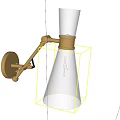 Brass Wall Sconce With Adjustable Arm And Clear Glass Exposed Bulb Design