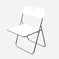 White Folding Leisure Chair With Sleek Metal Frame And Modern Design