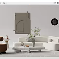 Modern sofa coffee table combination 3d model