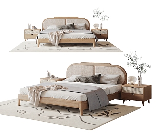 Silent double bed 3d model