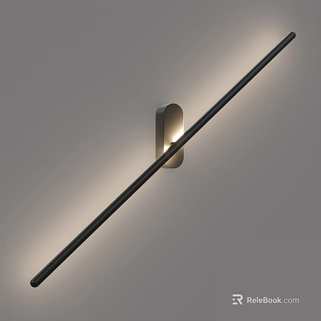 Modern Minimalist Wall Light With Sleek Metal Design And Warm Illumination 3d model 