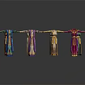 Colorful Traditional Ethnic Costumes On Mannequins With Diverse Patterns And Styles