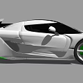 Modern White Supercar With Sleek Aerodynamic Design Black Roof Rear Spoiler And Alloy Wheels