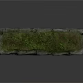 Rustic Stone Wall Structure with Moss Covered Natural Stone Blocks Architectural Design 3d model