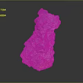 Purple Crystalline Mineral Specimen With Irregular Shape And Orange Base On Dark Reflective Surface
