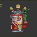 Fun Colorful Lemon Food Machine With Crown Design And Bubble Effects 3d model