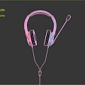 Wired Headphones With Red And Blue Ear Cups Black Headband And Built In Microphone