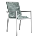Modern Woven Lounge Chair With Aluminum Frame And Light Green Seat Design