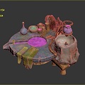 Apothecary Potion Table Alchemist Alchemist Magic Scene Magic Lab Magic Scene 3d model