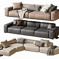 Modern double sofa multiplayer sofa corner sofa 3d model