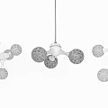 Elegant Crystal Chandeliers With Spherical Bulbs And Warm Light On Deep Blue Background