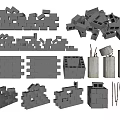 Various Types of Building Components Including Bricks Hollow Blocks and Reinforcements