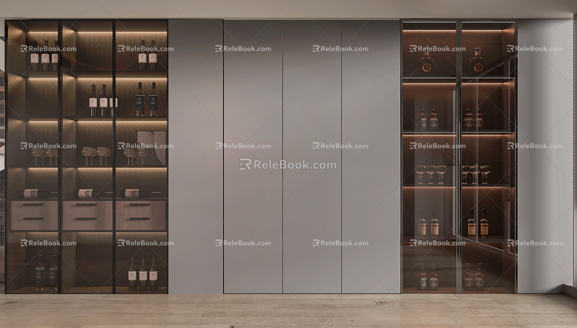 Modern Wine Cabinet Combination Ornaments Wine Cabinet Restaurant Decoration Living Room Wine Glass 3d model