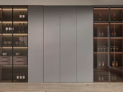 Modern Wine Cabinet Design With Glass Doors And Wine Bottle Glassware Storage 3d model Modern Wine Cabinet Design With Glass Doors And Wine Bottle Glassware Storage 3d model