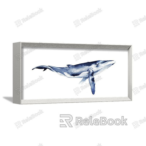 Modern Animal Painting Blue Living Room Marine Fish Decorative Painting model