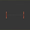 Red Telescopic Barrier With White Stripes And Foldable Safety Design Structure