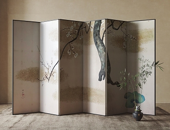 New Chinese Style Screen Partition 3d model