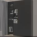 Modern Balcony Cabinet With Glass Door And Storage Shelves For Books And Decor