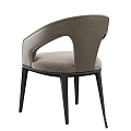 Elegant Modern Upholstered Chair With Light Gray Fabric And Black Wooden Legs