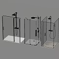 Modern Shower Head Fixtures With Transparent Glass Enclosures And Multiple Designs