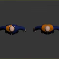 Blue Black Workwear Uniforms Featuring Orange Accents Long Sleeves And Functional Pockets