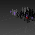 Game And Movie Characters In Green Red Costumes Holding Drums Arranged In Formation Performing Ritual