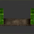 Green Arch Bridge 3D Model With Stone Slab Surface And Railings