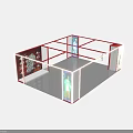 40 Square Meter Exhibition Booth Design Featuring Structure Materials Decor Dimensions And Display Frames 3d model